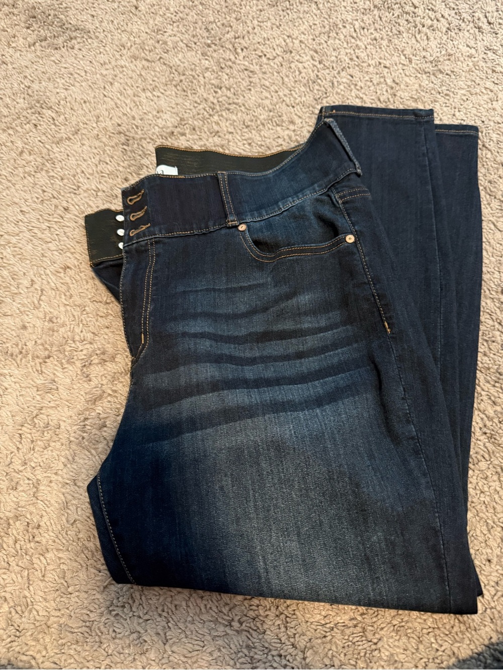 Arula Dark Wash Skinny Jeans - Stretch High Waist